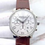 Replica Mont Blanc TimeWalker Chronograph Brown Leather Strap Watch Montblanc Replica Grade A